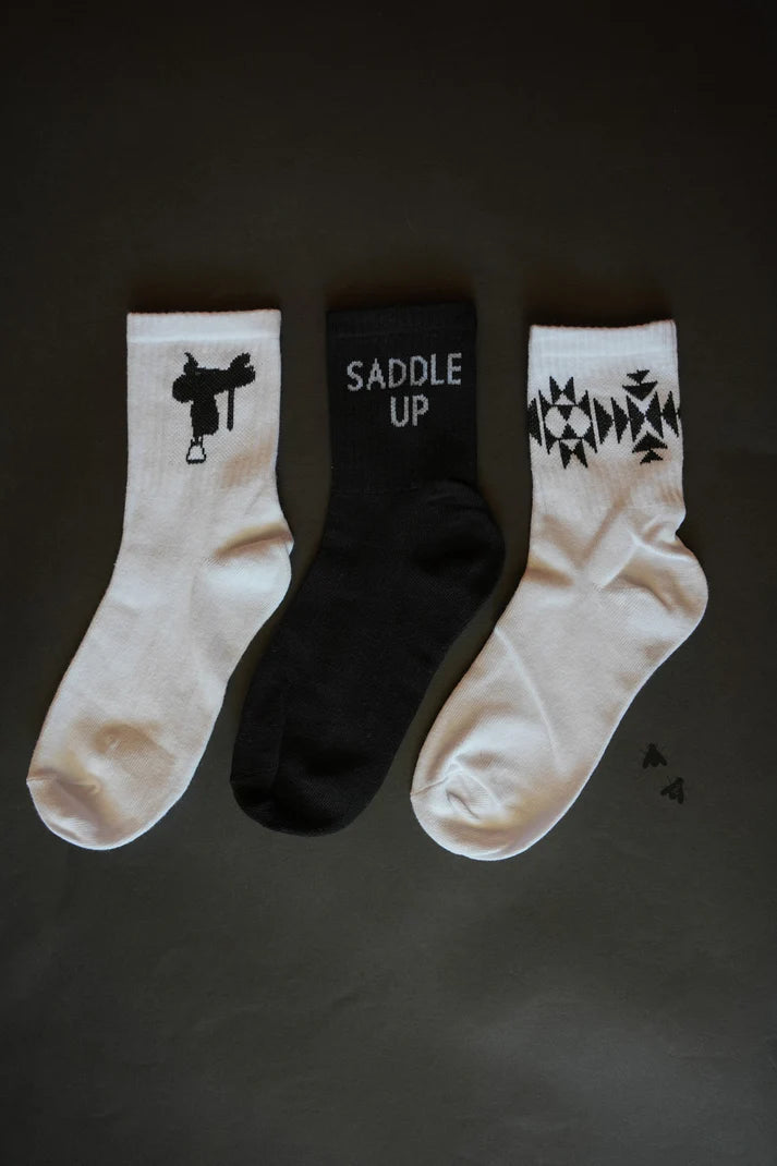 Cowgirl Crew Socks (Black/White)