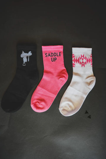 Youth Western Socks (Pink)