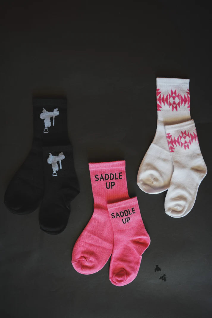 Youth Western Socks (Pink)