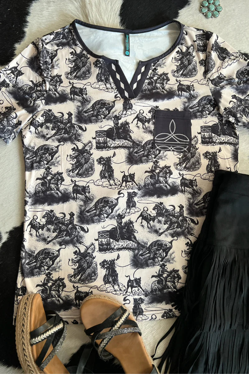 XS, S, XL - Rodeo Road Bootstitch Top