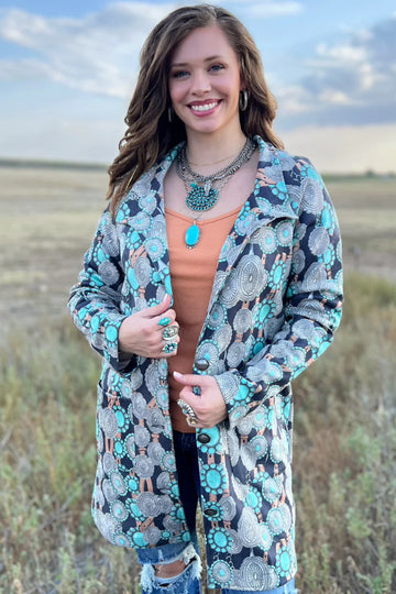 L - Concho Queen Faux Suede Jacket