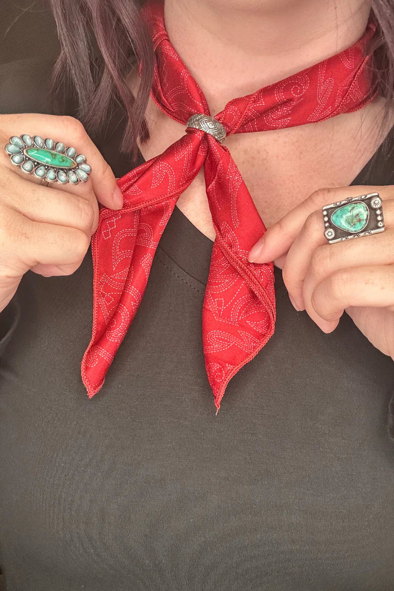 Red Bootstitch Bandana Scarf