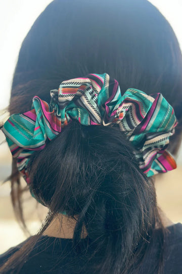 Teal Serape Scrunchie