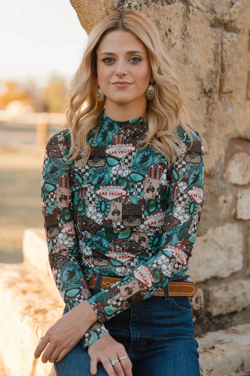 Viva Las Cowgirl Mesh Long Sleeve