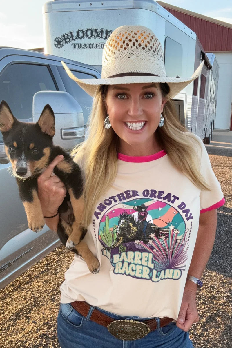Barrel Racer Land Ringer Tee