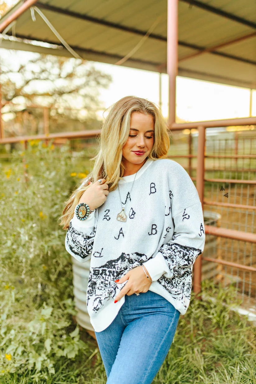 L/XL - Cowboy Town Oversized Sweater