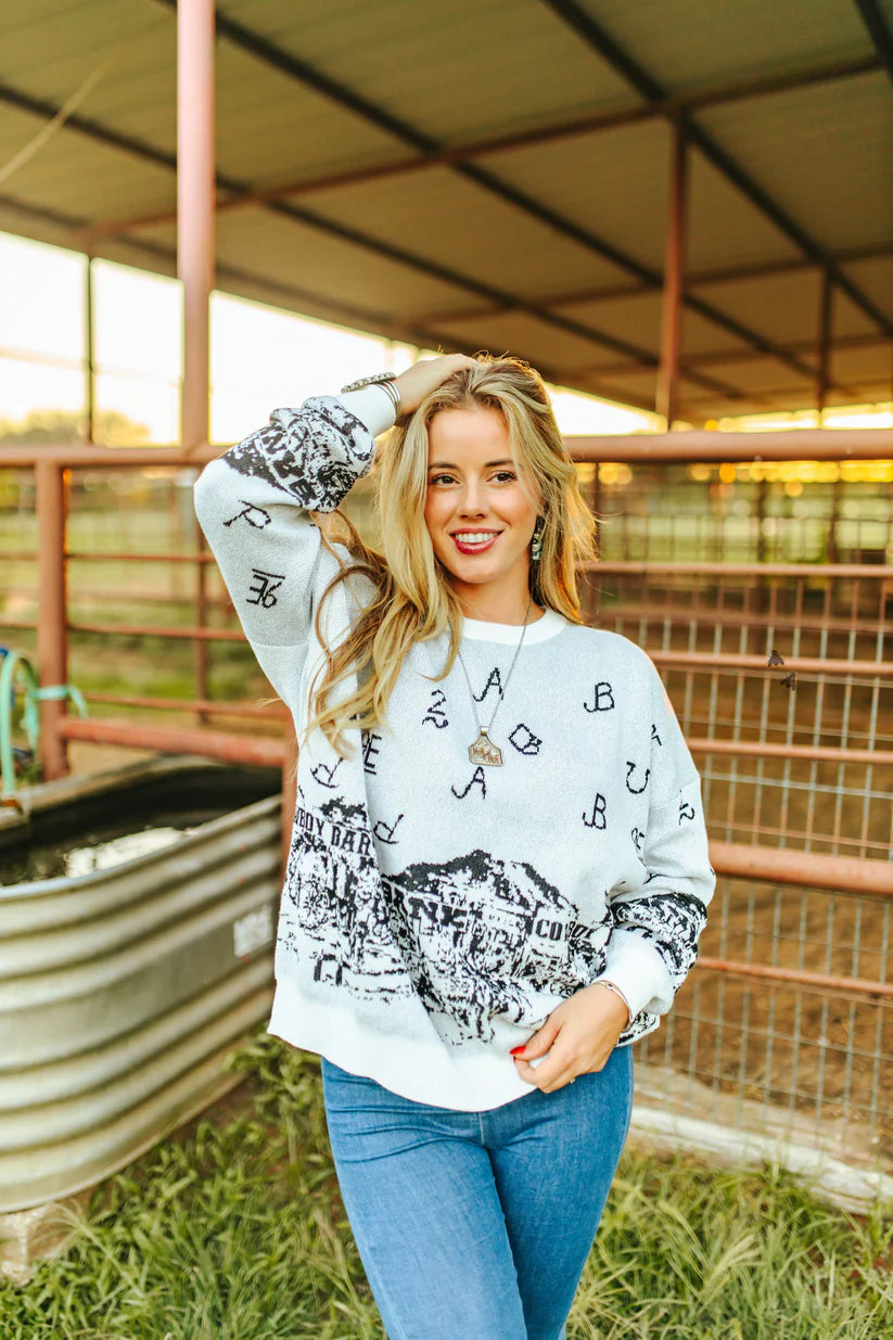 L/XL - Cowboy Town Oversized Sweater