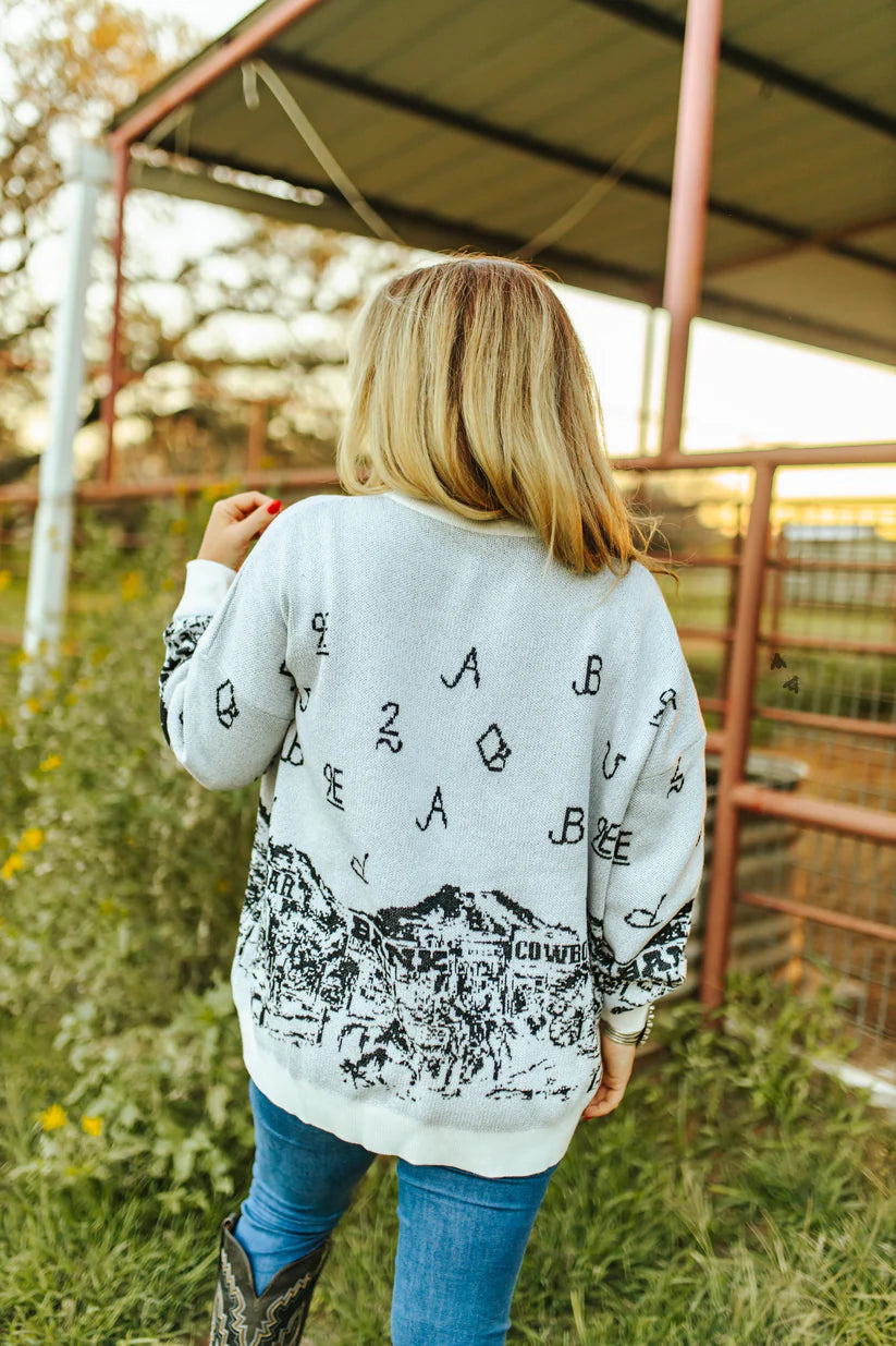 L/XL - Cowboy Town Oversized Sweater