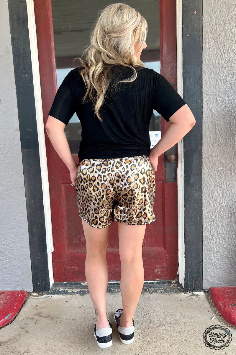 Metallic Leopard Shorts