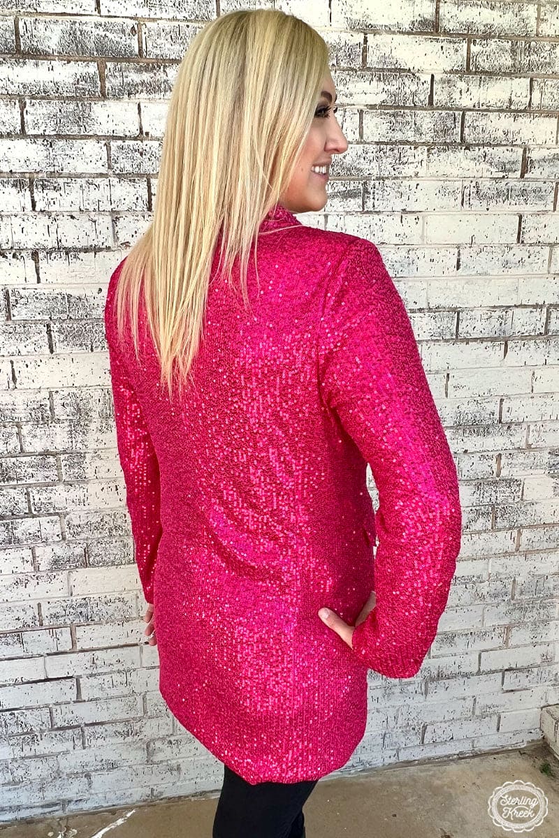 M - Pink Sequin Blazer
