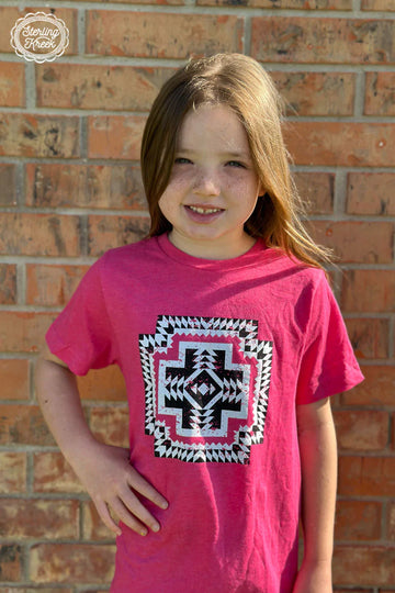 Youth Pink/Aztec Tee