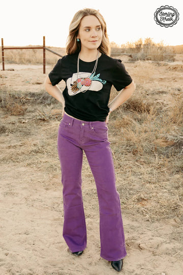 Purple Stretch Denim Trousers