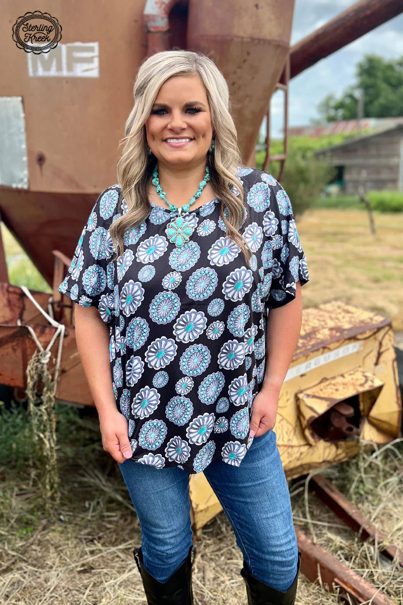 Turquoise Concho Top