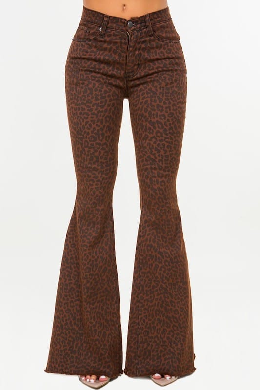 3/26 - Chocolate Leopard Flare Jeans